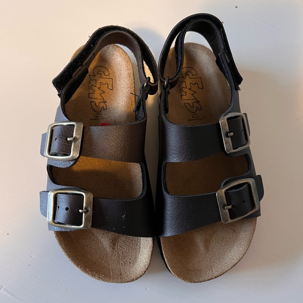 GEM’S MILANO Toddler Sandals, Brown, Velcro Heel | Toddler Size 10